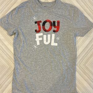 Wondershop Men’s Joyful Holiday Grey T-Shirt: Size S